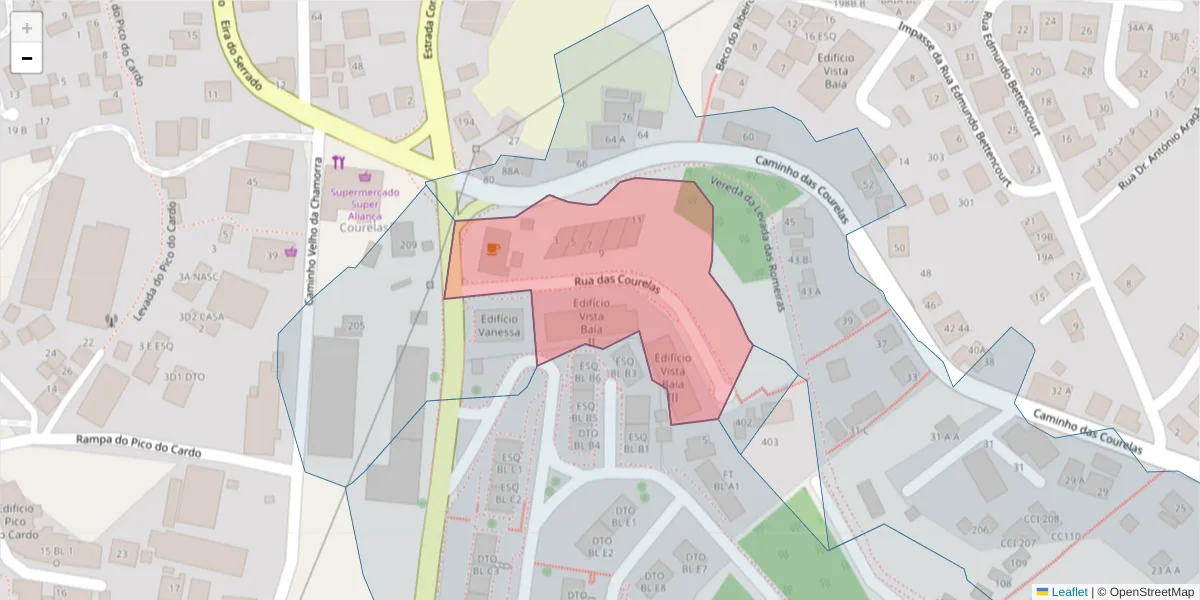 Mapa detalhado do código postal 9020-343 com limites, códigos postais vizinhos e agências dos correios