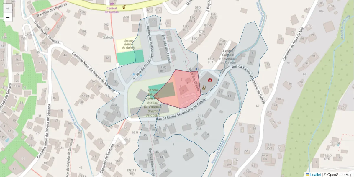 Mapa detalhado do código postal 9020-345 com limites, códigos postais vizinhos e agências dos correios