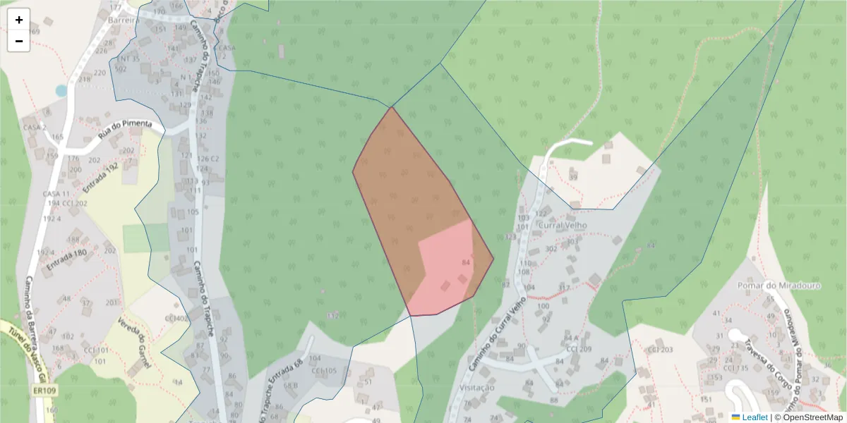 Mapa detalhado do código postal 9020-346 com limites, códigos postais vizinhos e agências dos correios