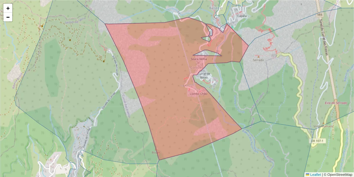 Mapa detalhado do código postal 9030-326 com limites, códigos postais vizinhos e agências dos correios