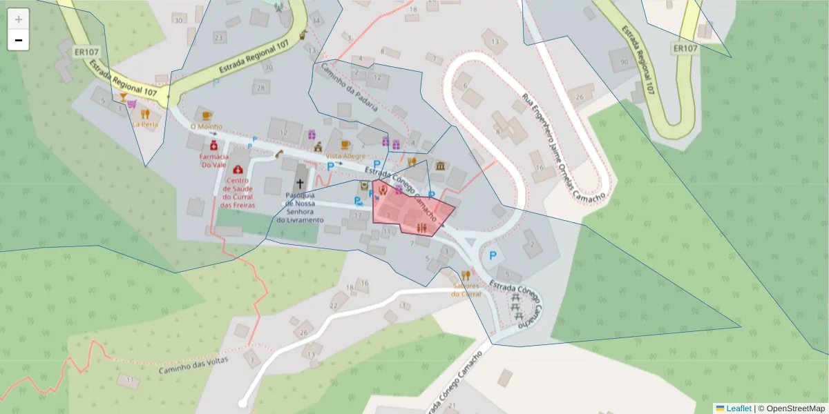 Mapa detalhado do código postal 9030-328 com limites, códigos postais vizinhos e agências dos correios