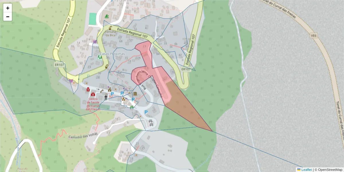 Mapa detalhado do código postal 9030-329 com limites, códigos postais vizinhos e agências dos correios