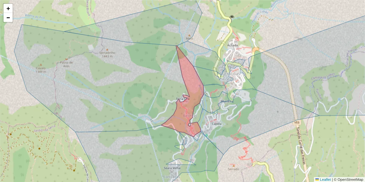 Mapa detalhado do código postal 9030-336 com limites, códigos postais vizinhos e agências dos correios