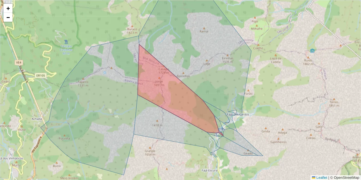 Mapa detalhado do código postal 9030-347 com limites, códigos postais vizinhos e agências dos correios