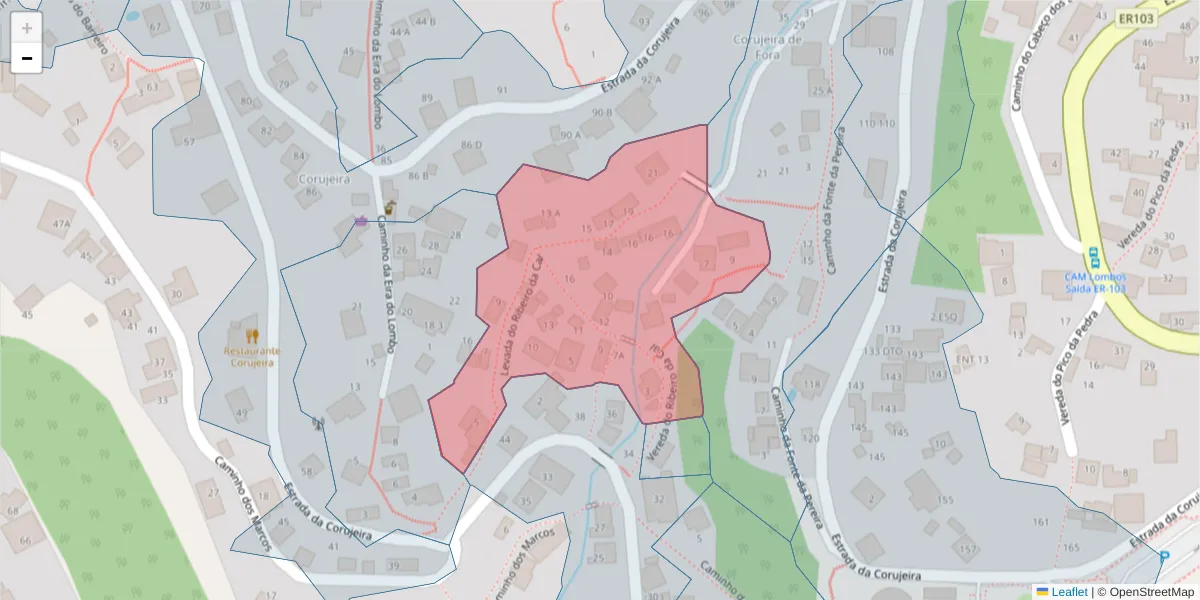 Mapa detalhado do código postal 9050-197 com limites, códigos postais vizinhos e agências dos correios