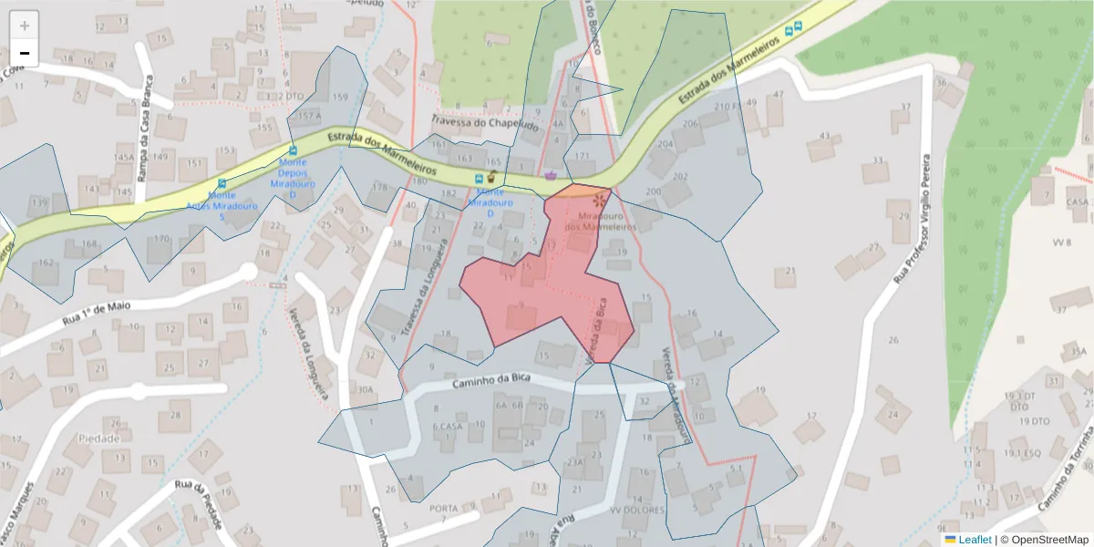 Mapa detalhado do código postal 9050-513 com limites, códigos postais vizinhos e agências dos correios