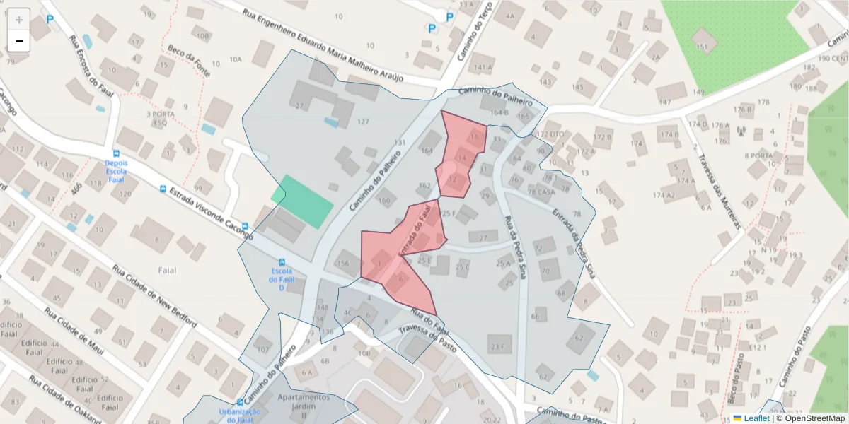 Mapa detalhado do código postal 9060-092 com limites, códigos postais vizinhos e agências dos correios