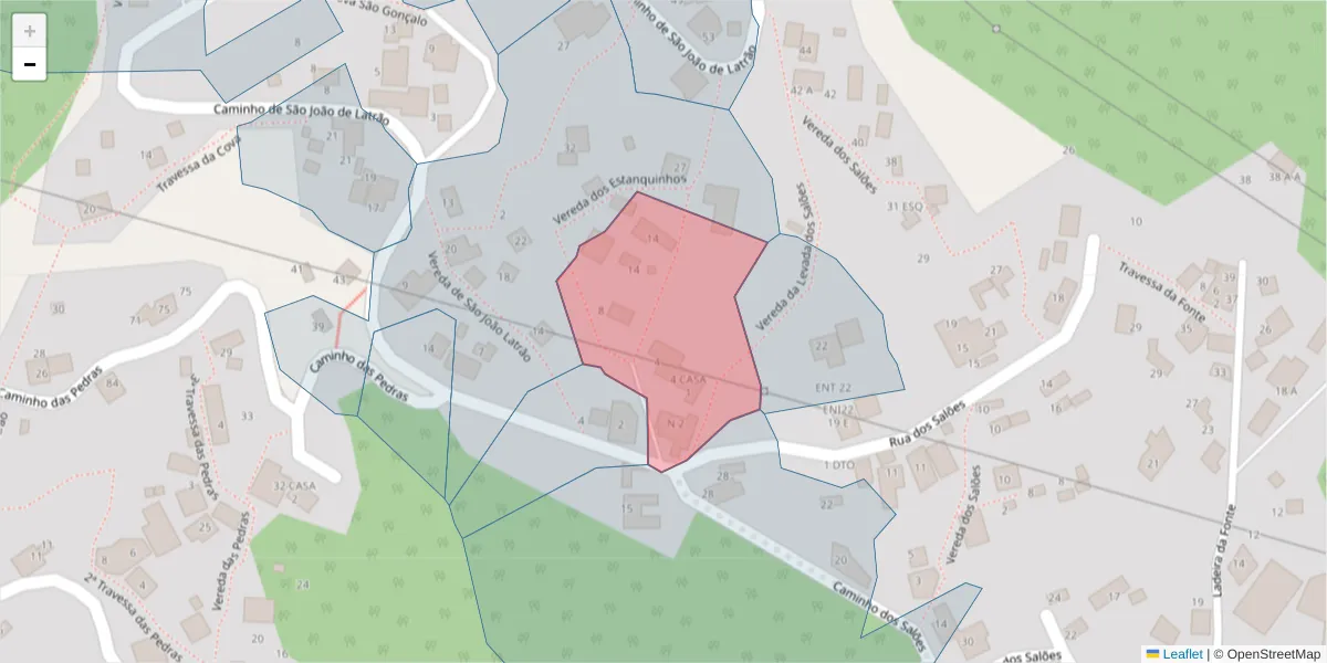 Mapa detalhado do código postal 9060-101 com limites, códigos postais vizinhos e agências dos correios