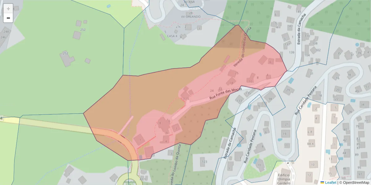 Mapa detalhado do código postal 9060-117 com limites, códigos postais vizinhos e agências dos correios