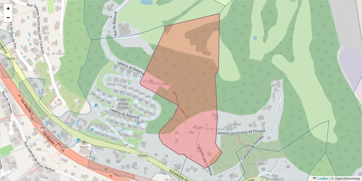 Mapa detalhado do código postal 9060-149 com limites, códigos postais vizinhos e agências dos correios