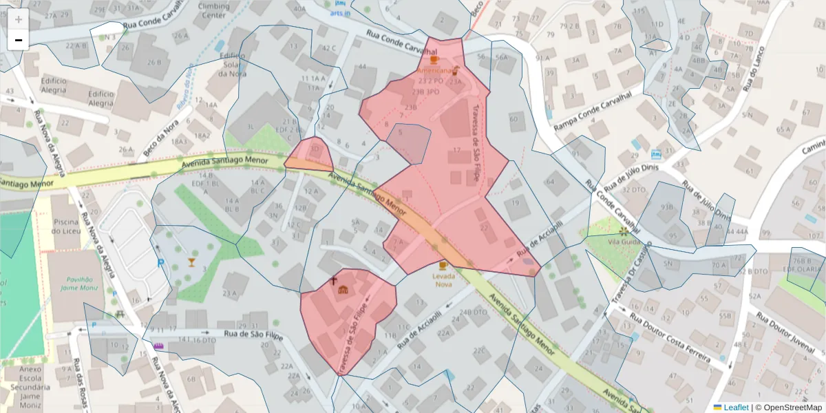 Mapa detalhado do código postal 9060-293 com limites, códigos postais vizinhos e agências dos correios