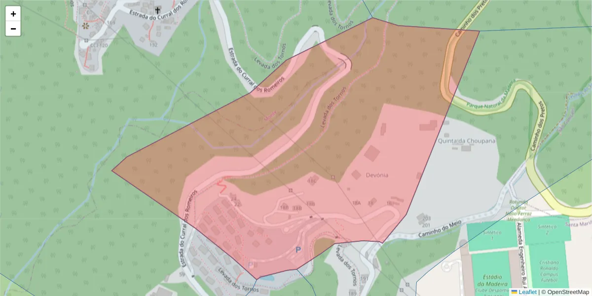 Mapa detalhado do código postal 9060-348 com limites, códigos postais vizinhos e agências dos correios
