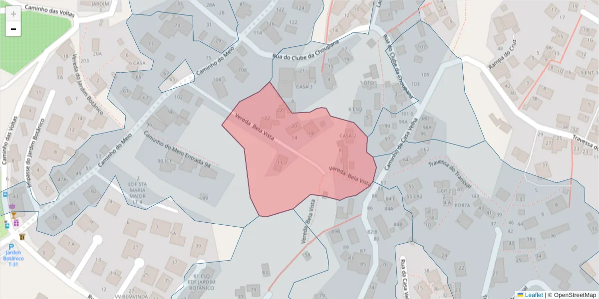 Mapa detalhado do código postal 9060-401 com limites, códigos postais vizinhos e agências dos correios