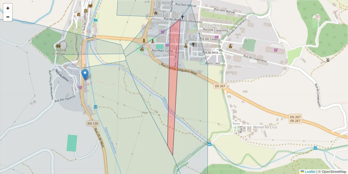 Mapa detalhado do código postal 9070-055 com limites, códigos postais vizinhos e agências dos correios