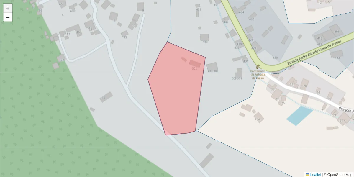 Mapa detalhado do código postal 9100-012 com limites, códigos postais vizinhos e agências dos correios