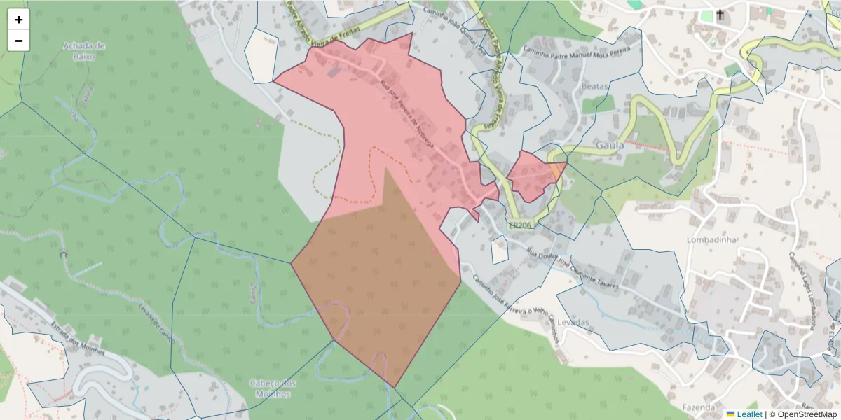 Mapa detalhado do código postal 9100-041 com limites, códigos postais vizinhos e agências dos correios