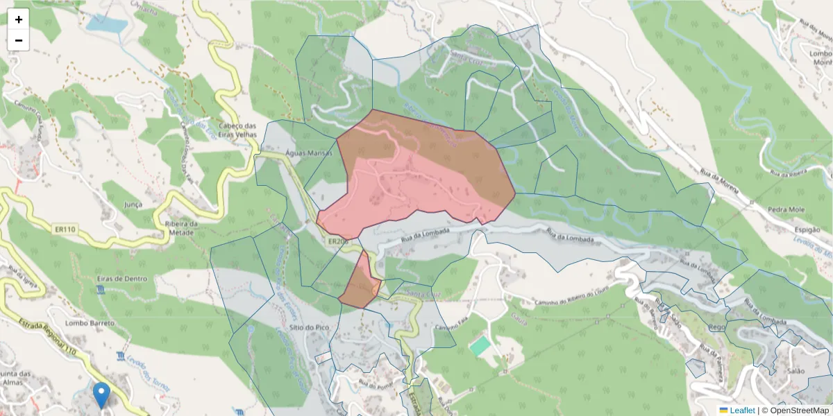 Mapa detalhado do código postal 9100-119 com limites, códigos postais vizinhos e agências dos correios