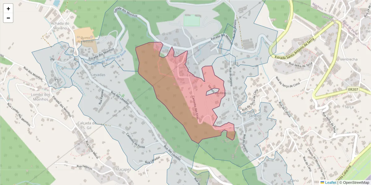 Mapa detalhado do código postal 9100-190 com limites, códigos postais vizinhos e agências dos correios