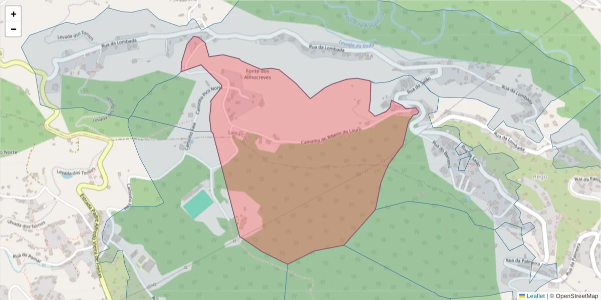 Mapa detalhado do código postal 9100-197 com limites, códigos postais vizinhos e agências dos correios