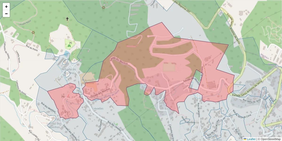 Mapa detalhado do código postal 9100-202 com limites, códigos postais vizinhos e agências dos correios