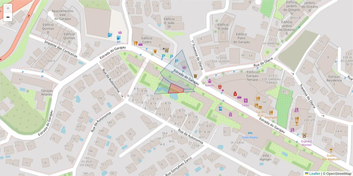 Mapa detalhado do código postal 9125-046 com limites, códigos postais vizinhos e agências dos correios
