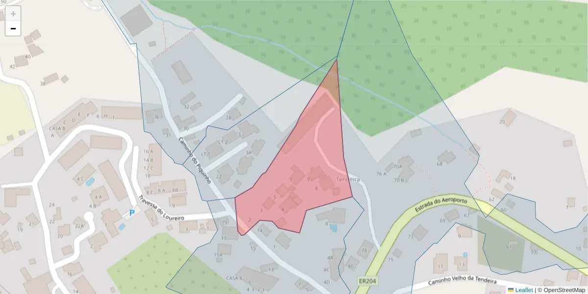 Mapa detalhado do código postal 9125-089 com limites, códigos postais vizinhos e agências dos correios