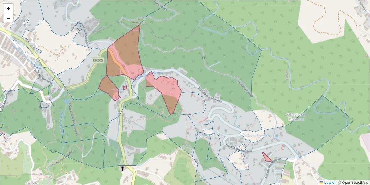Mapa detalhado do código postal 9125-120 com limites, códigos postais vizinhos e agências dos correios