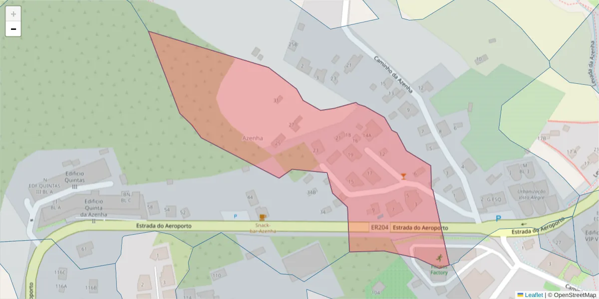 Mapa detalhado do código postal 9125-141 com limites, códigos postais vizinhos e agências dos correios
