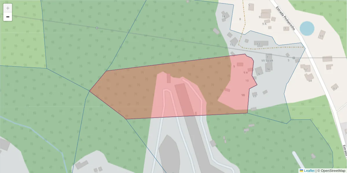 Mapa detalhado do código postal 9125-157 com limites, códigos postais vizinhos e agências dos correios