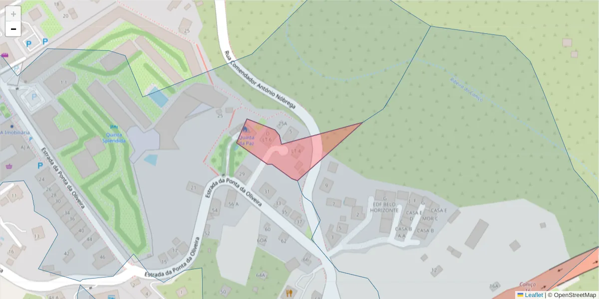 Mapa detalhado do código postal 9125-212 com limites, códigos postais vizinhos e agências dos correios