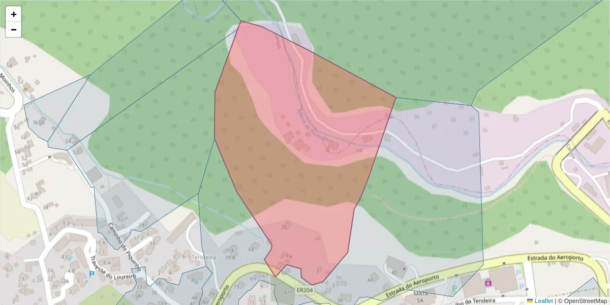 Mapa detalhado do código postal 9125-235 com limites, códigos postais vizinhos e agências dos correios