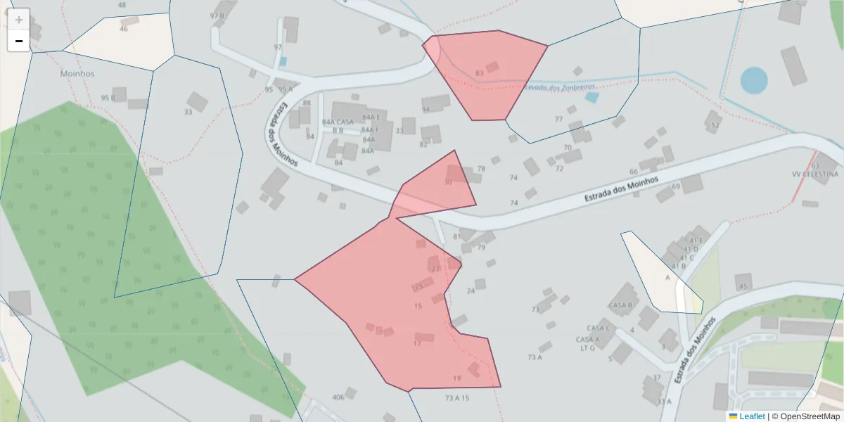 Mapa detalhado do código postal 9125-237 com limites, códigos postais vizinhos e agências dos correios