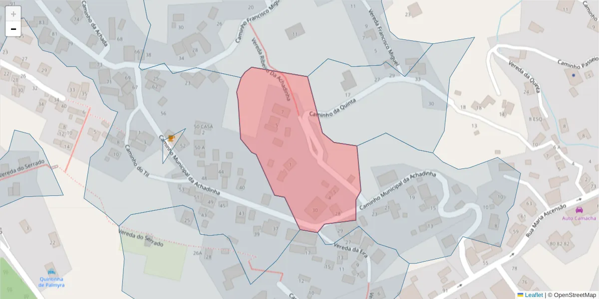Mapa detalhado do código postal 9135-037 com limites, códigos postais vizinhos e agências dos correios