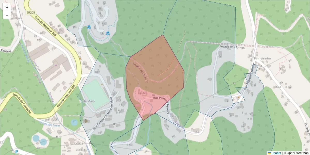 Mapa detalhado do código postal 9135-158 com limites, códigos postais vizinhos e agências dos correios