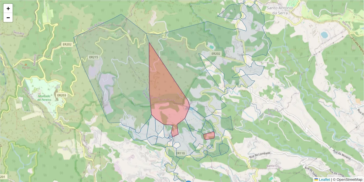 Mapa detalhado do código postal 9135-356 com limites, códigos postais vizinhos e agências dos correios
