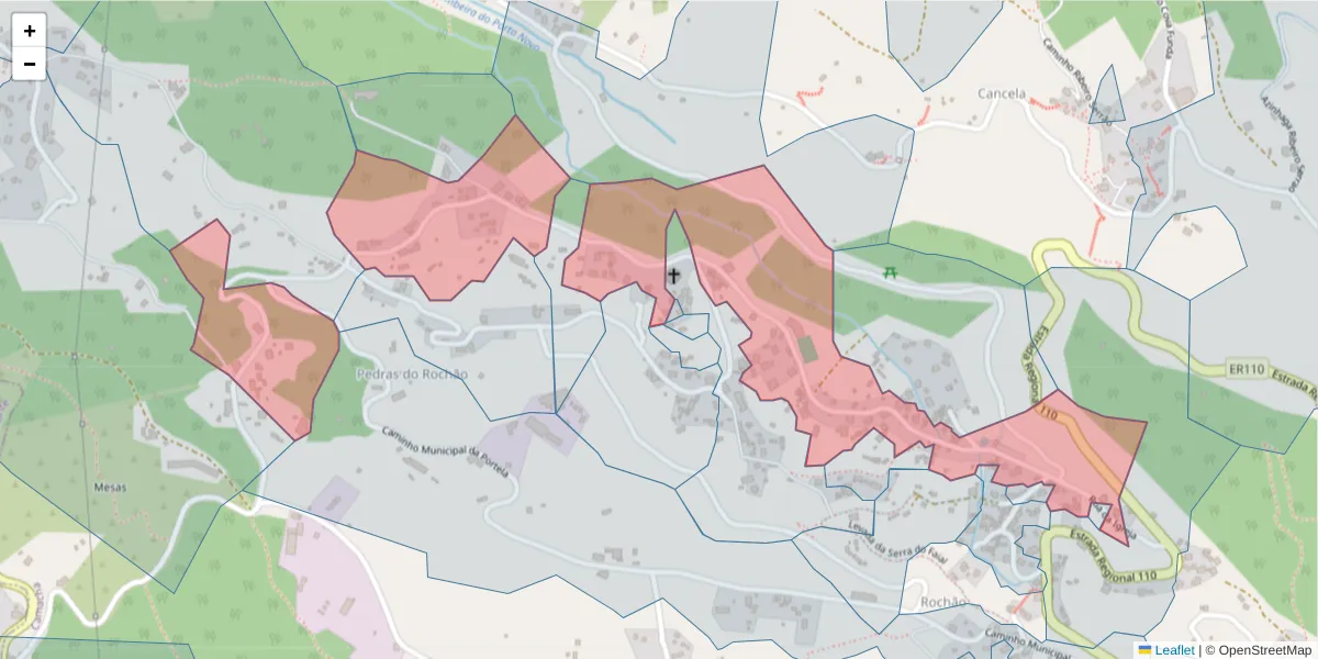 Mapa detalhado do código postal 9135-362 com limites, códigos postais vizinhos e agências dos correios