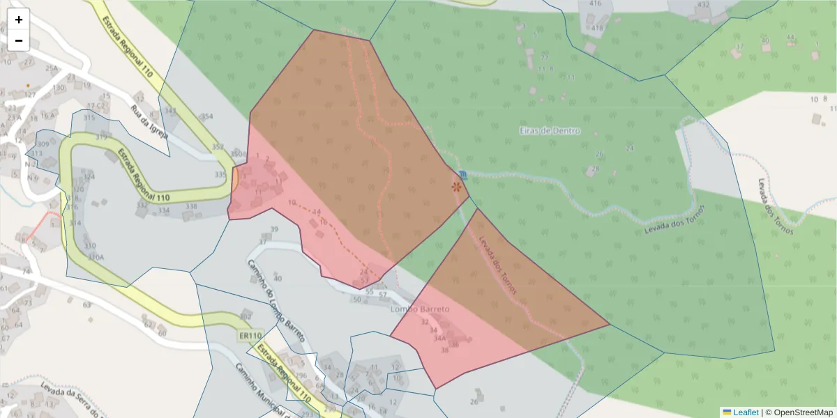 Mapa detalhado do código postal 9135-365 com limites, códigos postais vizinhos e agências dos correios