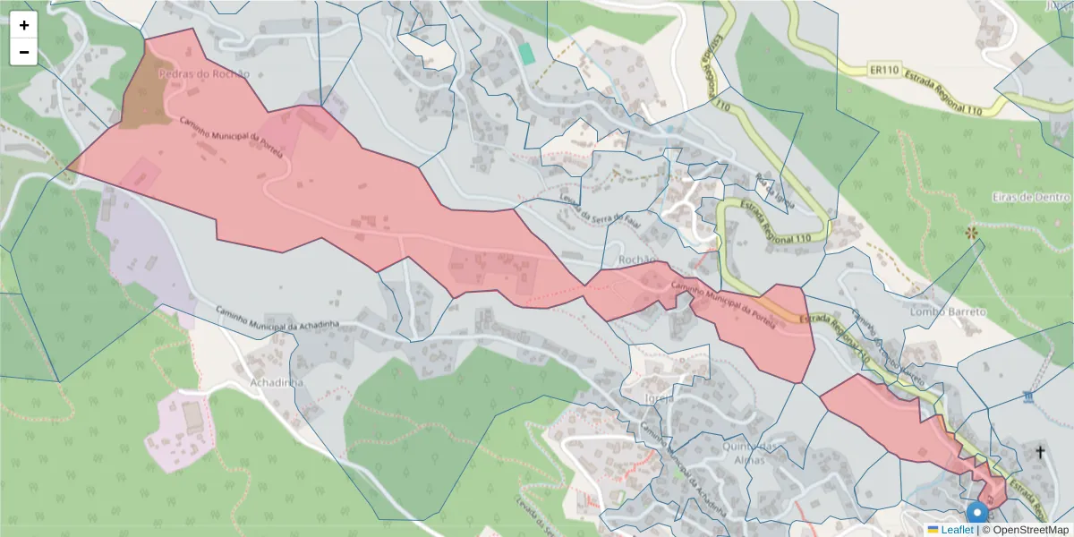 Mapa detalhado do código postal 9135-379 com limites, códigos postais vizinhos e agências dos correios