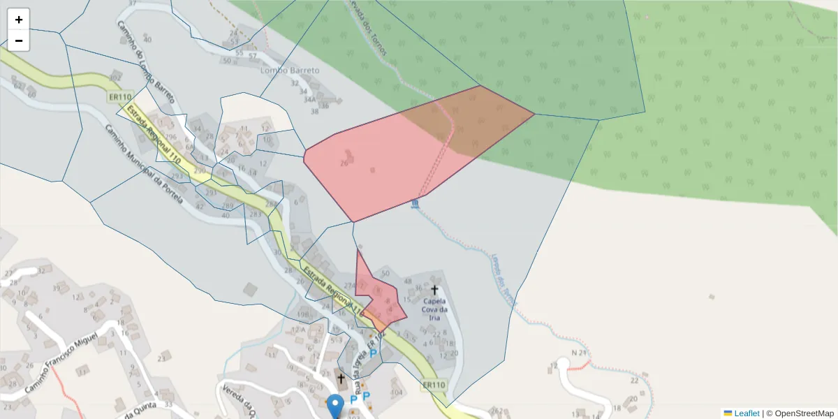 Mapa detalhado do código postal 9135-384 com limites, códigos postais vizinhos e agências dos correios