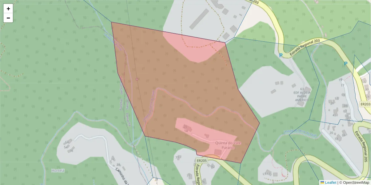 Mapa detalhado do código postal 9135-417 com limites, códigos postais vizinhos e agências dos correios