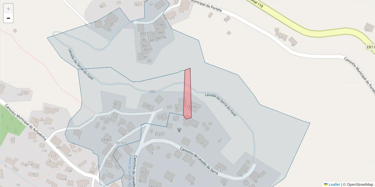 Mapa detalhado do código postal 9135-422 com limites, códigos postais vizinhos e agências dos correios