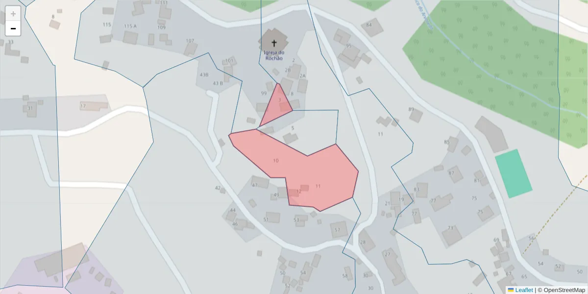 Mapa detalhado do código postal 9135-423 com limites, códigos postais vizinhos e agências dos correios
