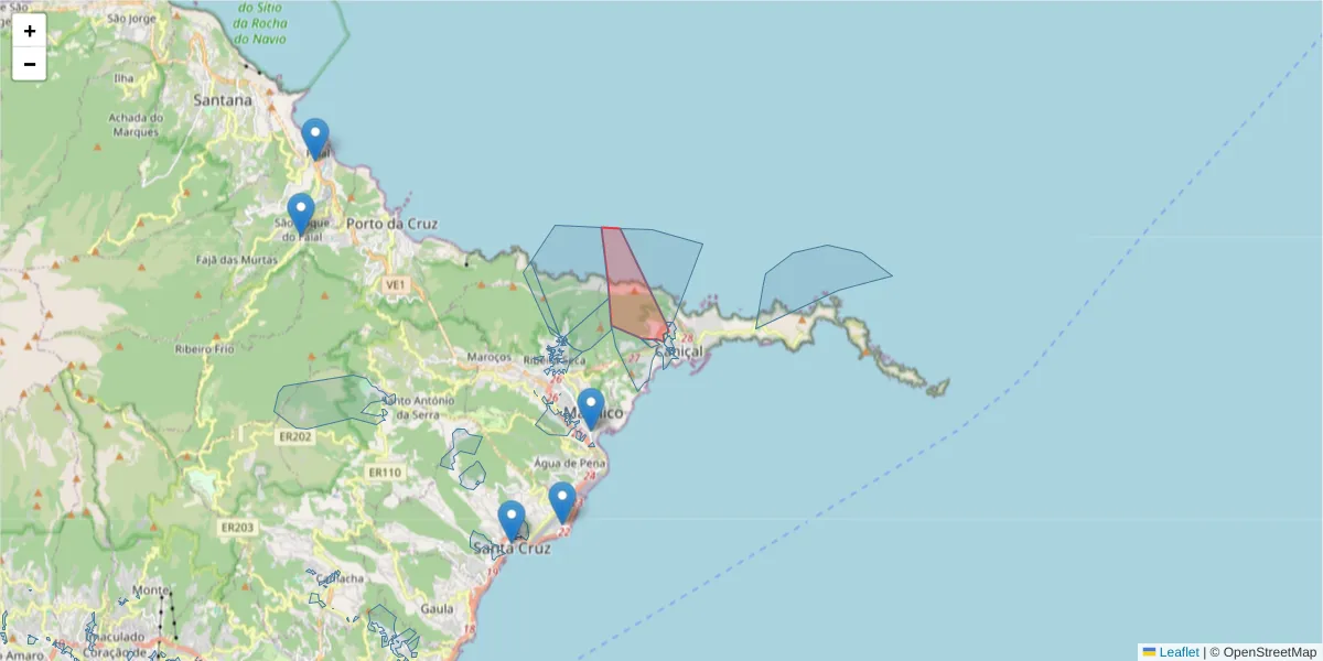 Mapa detalhado do código postal 9200-037 com limites, códigos postais vizinhos e agências dos correios