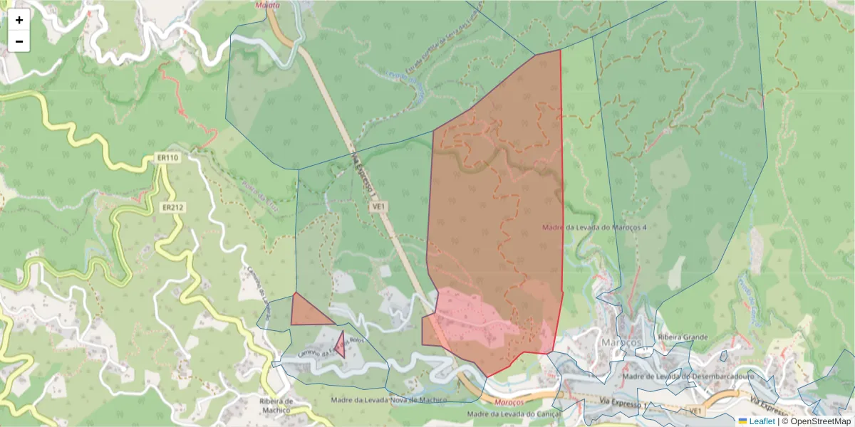 Mapa detalhado do código postal 9200-154 com limites, códigos postais vizinhos e agências dos correios