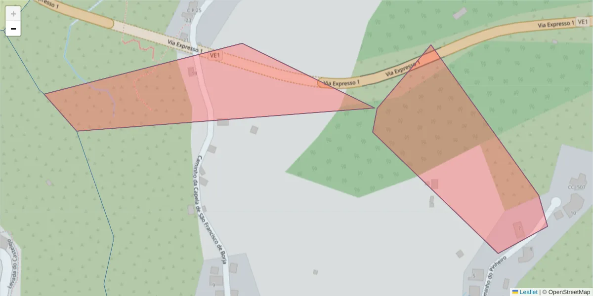 Mapa detalhado do código postal 9225-180 com limites, códigos postais vizinhos e agências dos correios