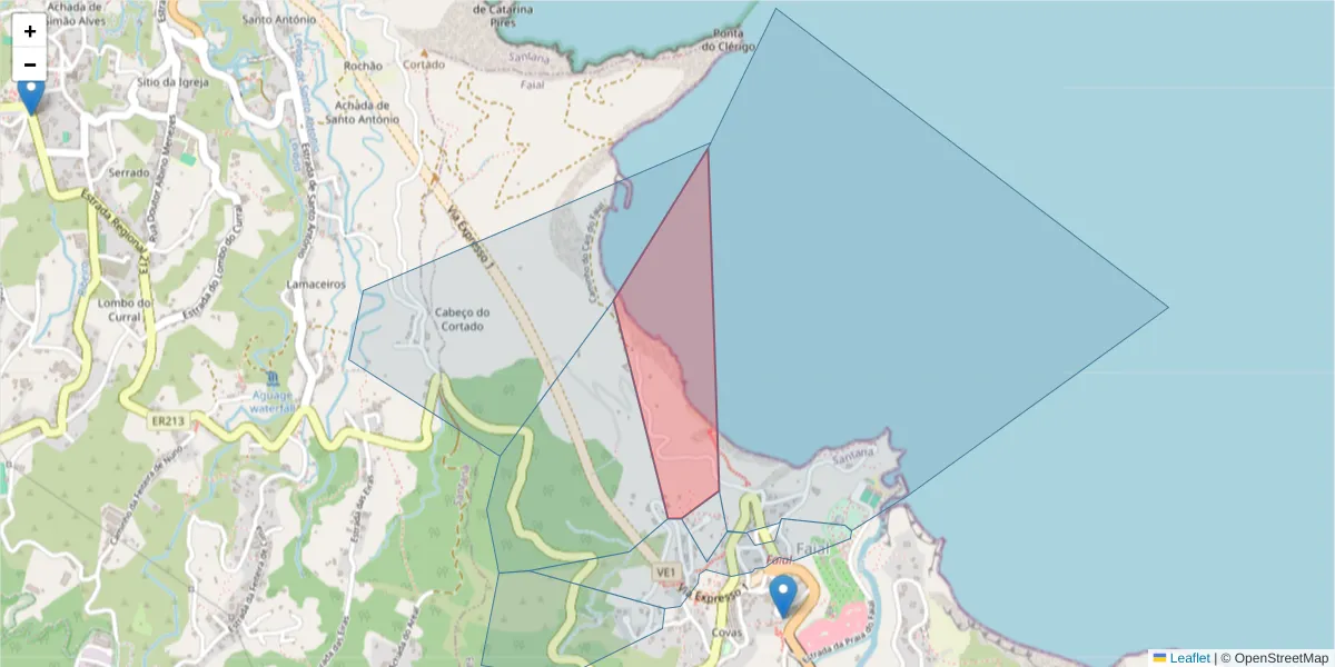 Mapa detalhado do código postal 9230-063 com limites, códigos postais vizinhos e agências dos correios