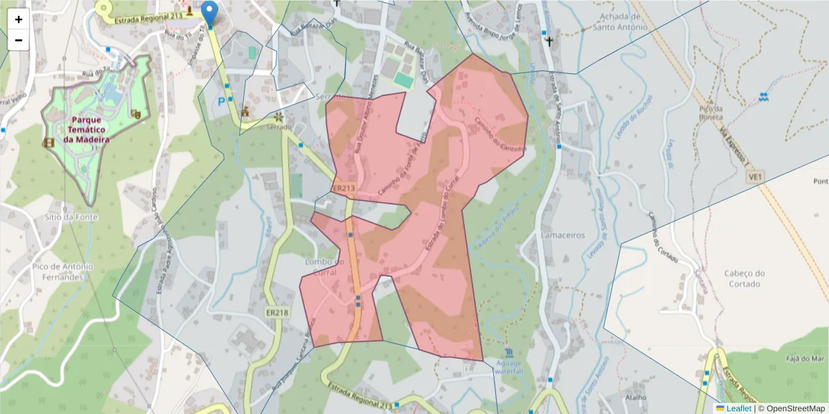 Mapa detalhado do código postal 9230-103 com limites, códigos postais vizinhos e agências dos correios