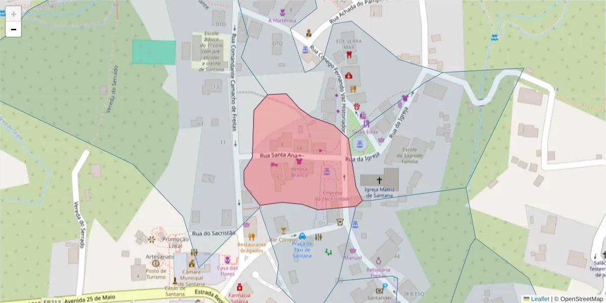 Mapa detalhado do código postal 9230-126 com limites, códigos postais vizinhos e agências dos correios