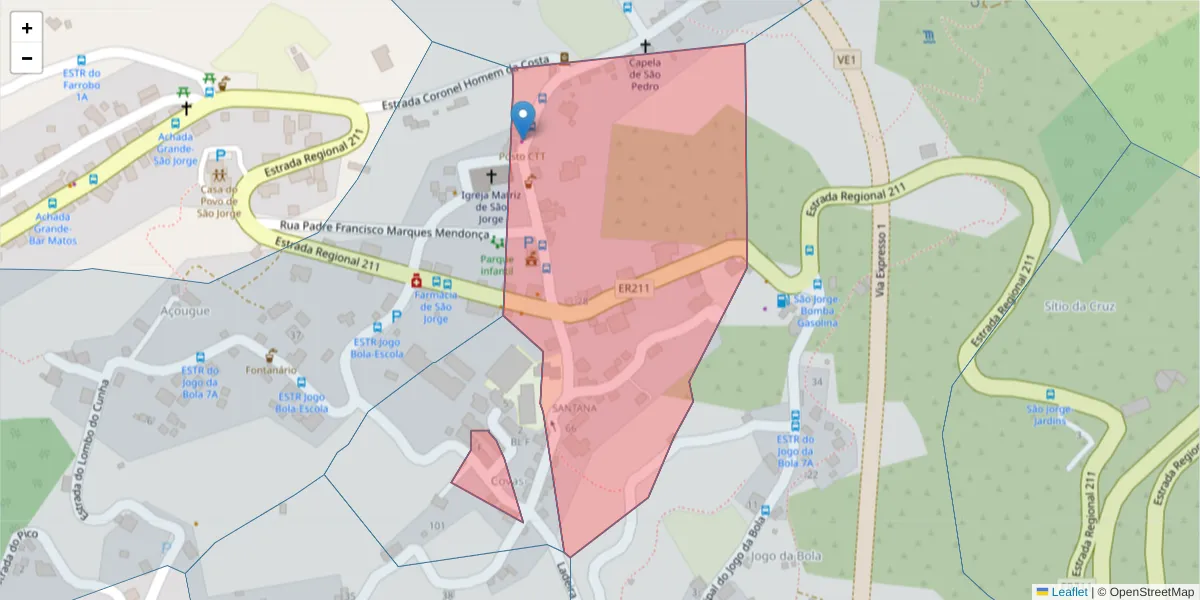 Mapa detalhado do código postal 9230-146 com limites, códigos postais vizinhos e agências dos correios