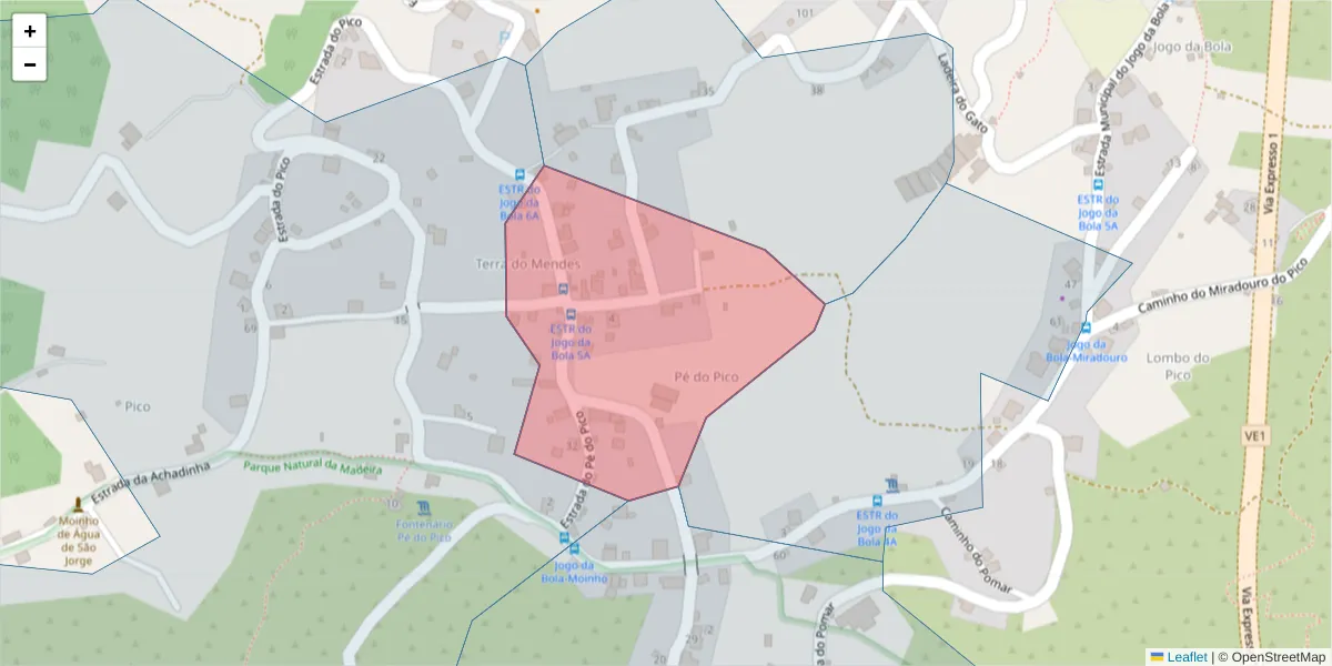 Mapa detalhado do código postal 9230-155 com limites, códigos postais vizinhos e agências dos correios